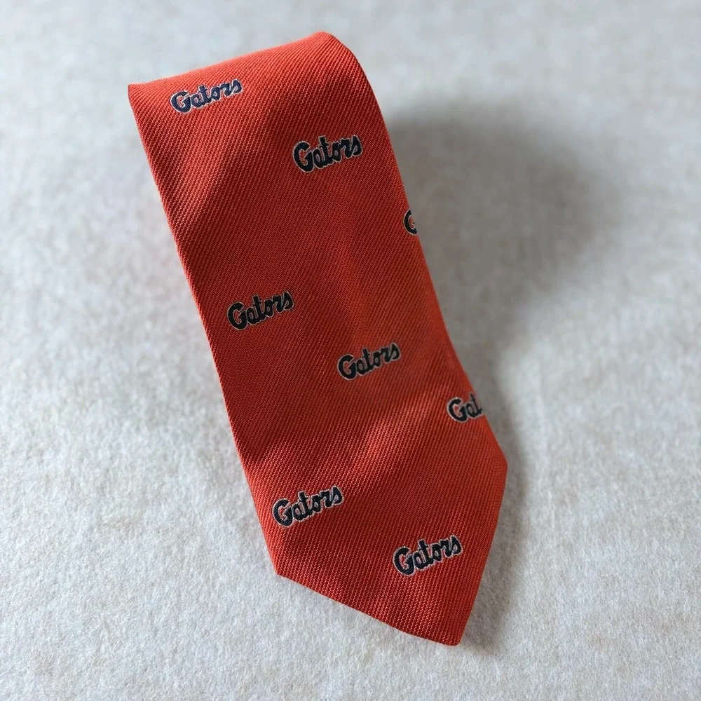 Vintage Florida Gators Neck Tie Orange Blue Greiners Gator Boosters Necktie